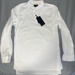 ZARA Collarless Long Sleeve Dress Shirt